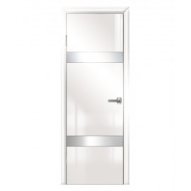 Дверь межкомнатная 502 с алюминиевой кромкой, глянец (ст. матовое)
